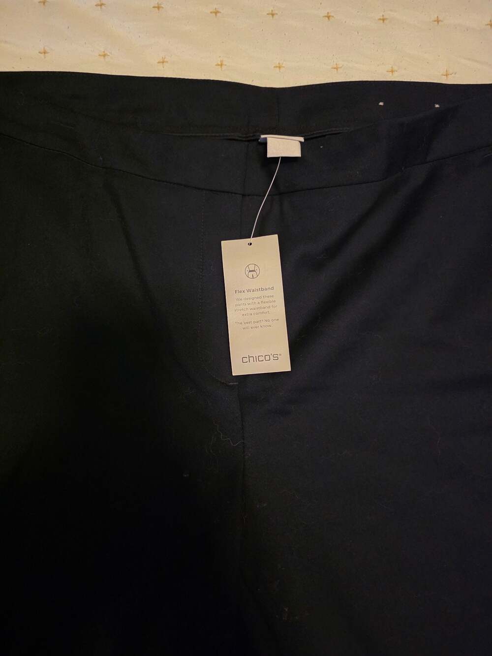 Chico's Women's Black Flex Waistband Straight Leg Pants Size 3P - Picture 6 of 7